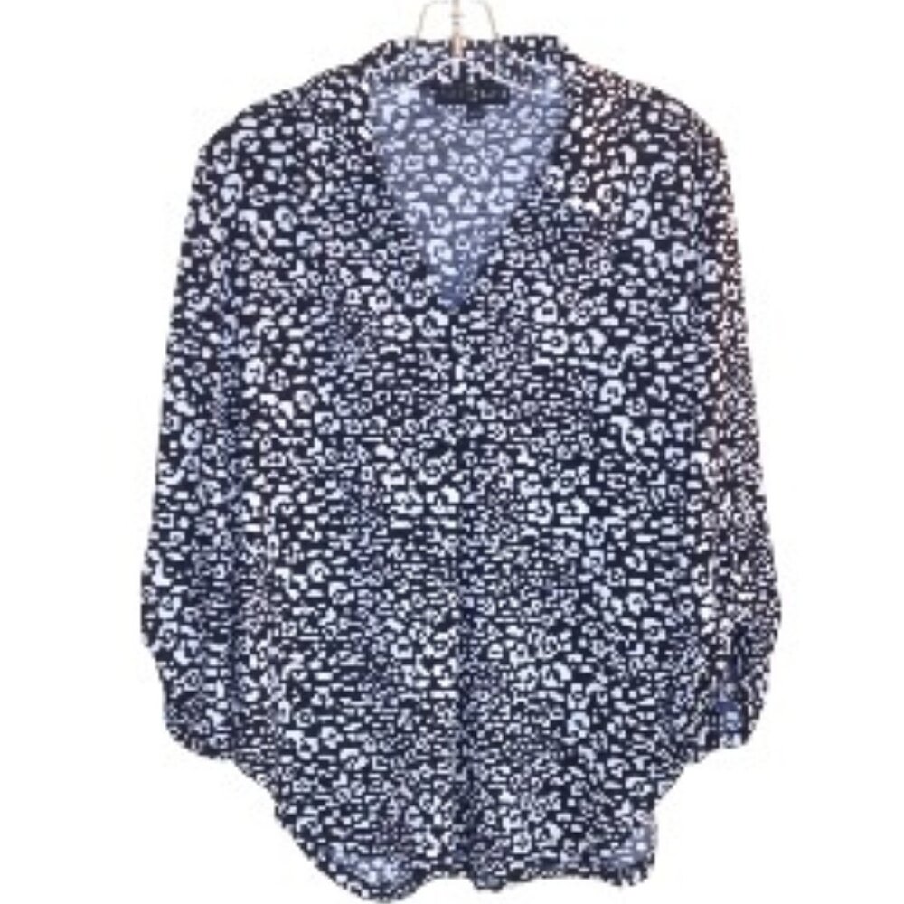 Fred David Long Sleeve Pullover Blouse Top Large